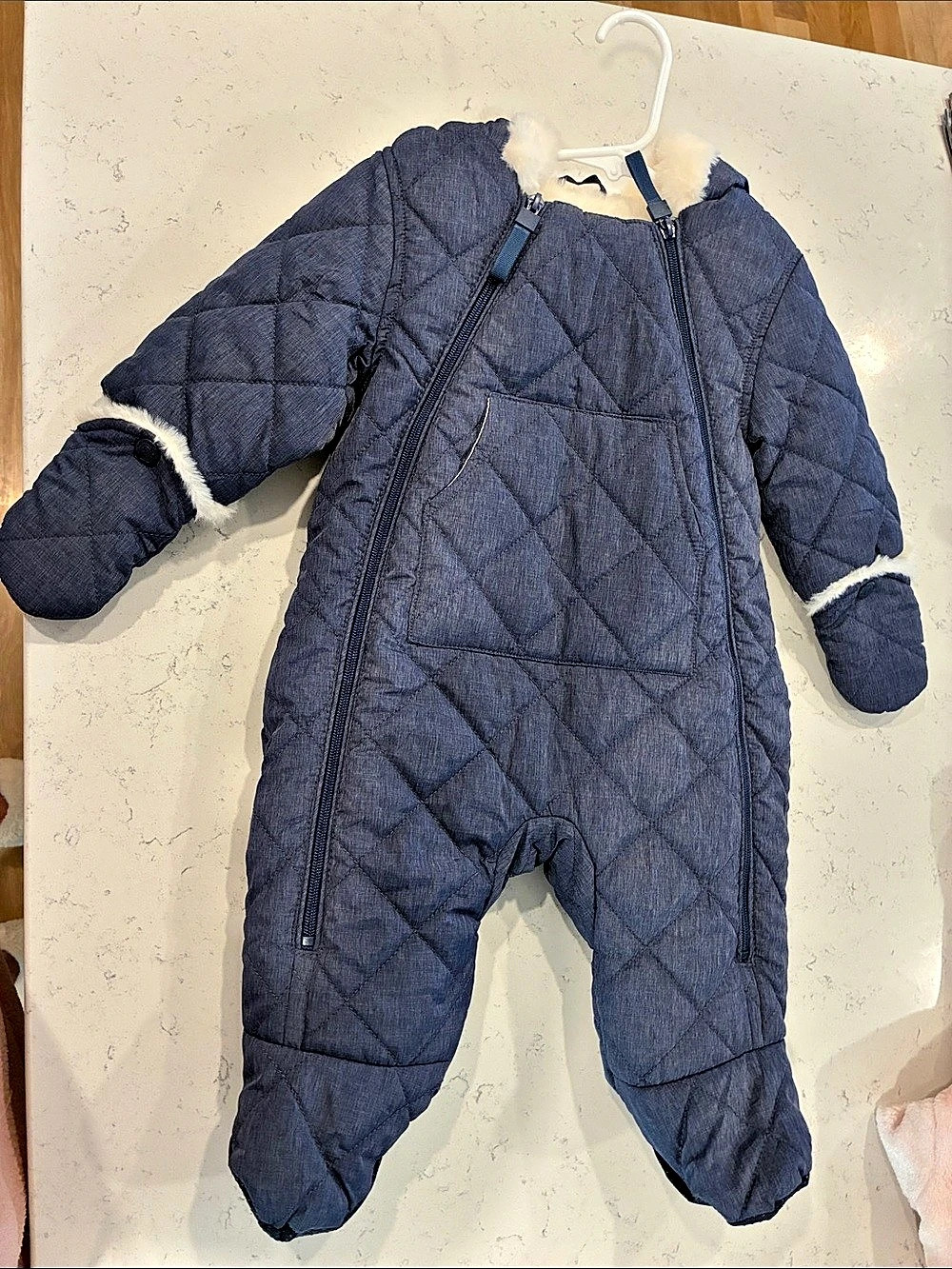 Urban Republic Quilted Fleece-Lined Snowsuit Bunting Blue 9M